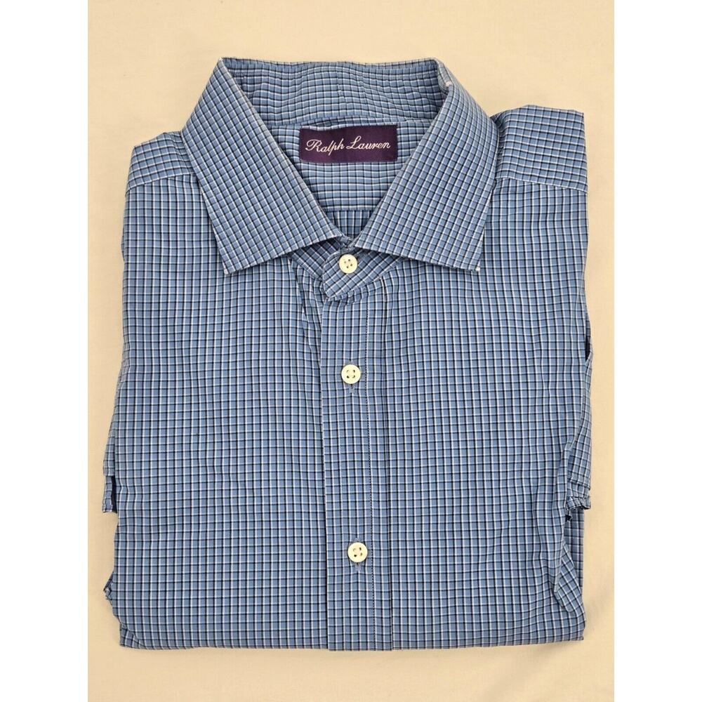 Ralph Lauren Shirt Mens 17 Button Up Purple Label Long Sleeve Italy 100% Cotton